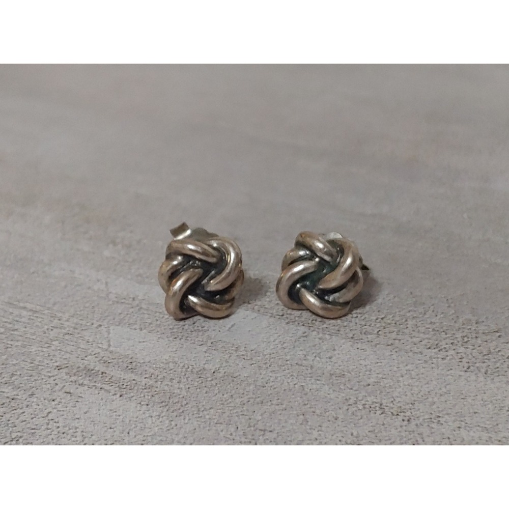 Retired James Avery 925 Sterling Silver Lovers Knot Stud Earrings